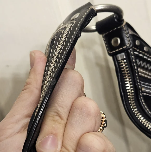 Coach limited edition black soho jacquard studded grommet hobo handbag purse - Picture 9 of 15